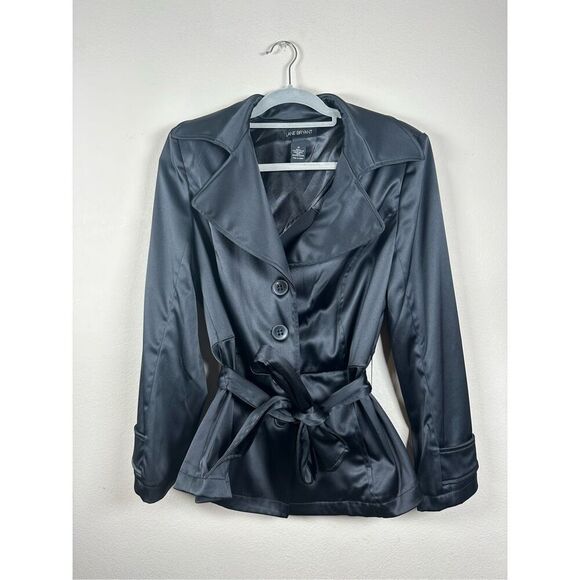 Lane Bryant Black Satin Short Peacoat Blazer Sz 14 - Picture 1 of 7